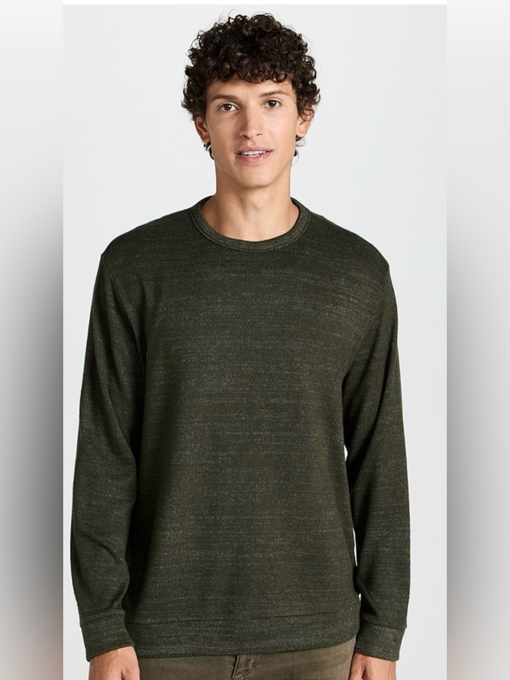 Vince Men’s Drapey Rayon Crew Sweater Moss/Hunter Green Size Medium